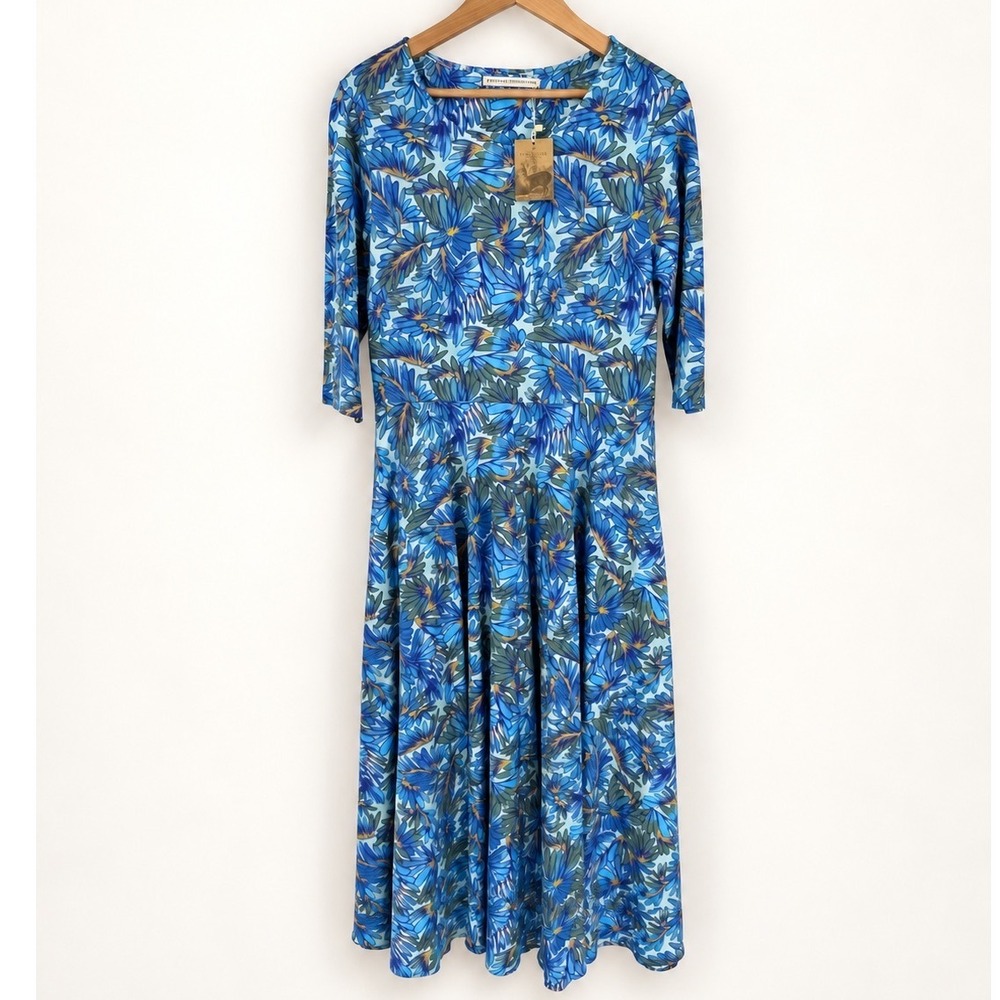 NEW Peruvian Connection Medium Maldives Maxi Dress Floral Pima Cotton Artisan